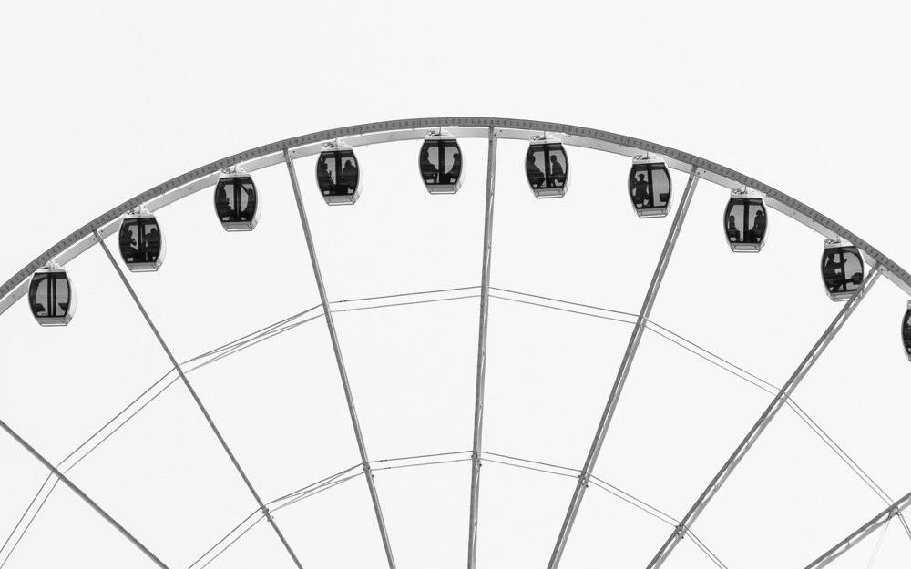 black and white photo of a Ferris Wheel