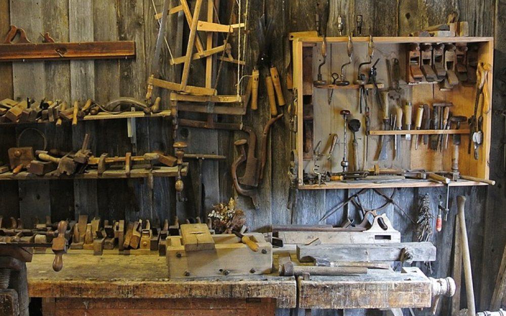 Old tools on a table